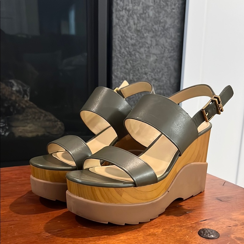 Michael Kors wooden platform sandals